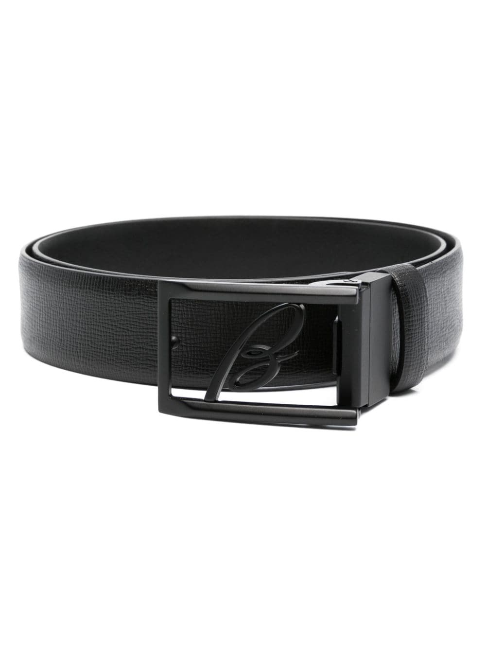 Brioni tonal logo-buckle leather belt - Black von Brioni