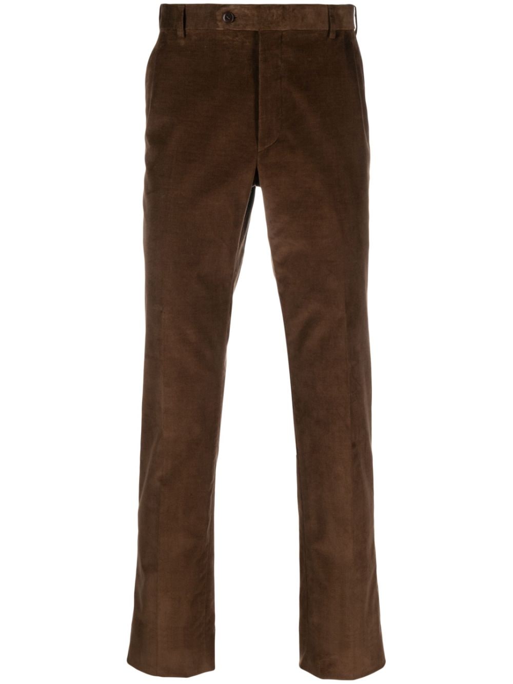 Brioni velvet straight-leg trousers - Brown von Brioni