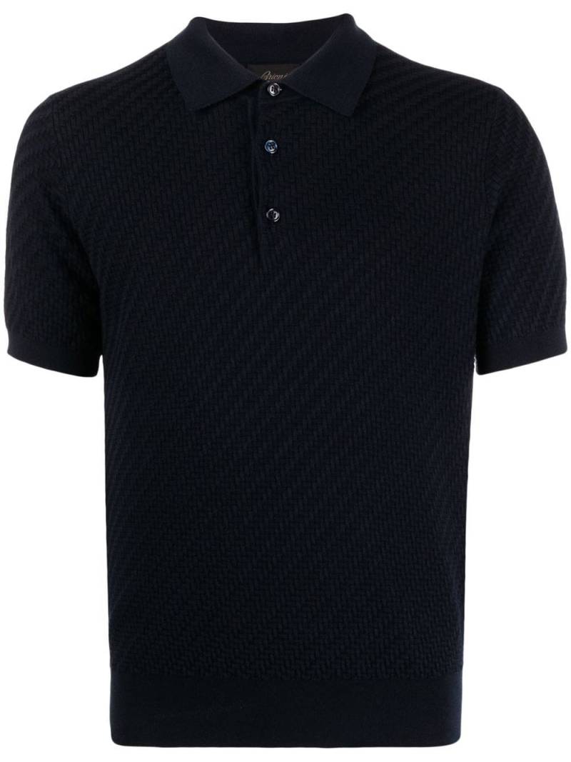 Brioni waffle-knit polo shirt - Blue von Brioni