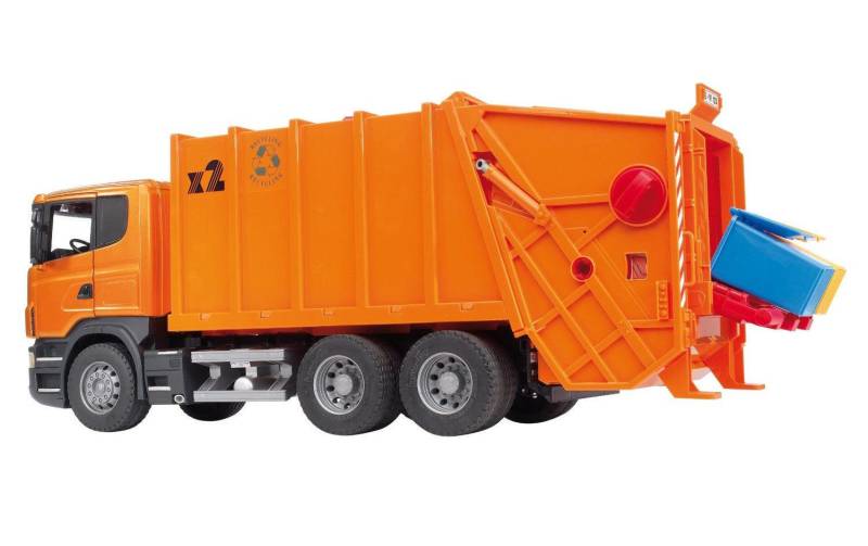 Bruder® Spielzeug-Müllwagen »Scania R-Serie oranger Müll-LKW« von Bruder®