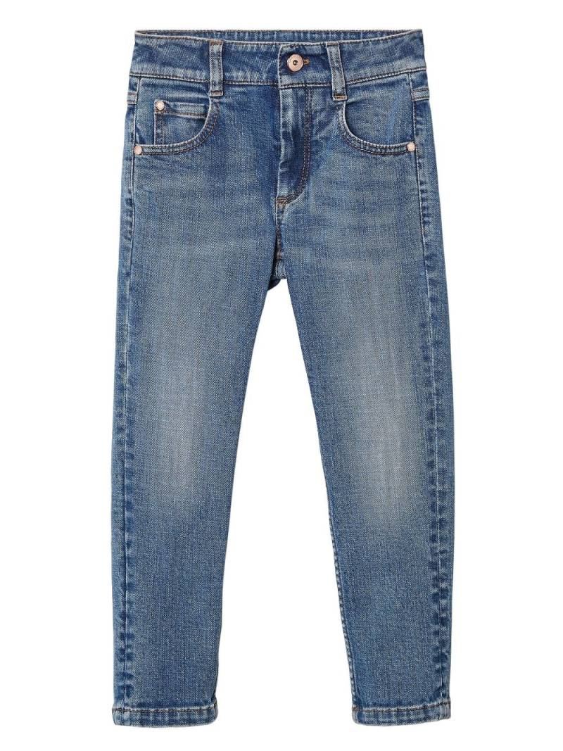 Brunello Cucinelli Kids Comfort mid-rise slim-fit jeans - Blue von Brunello Cucinelli Kids