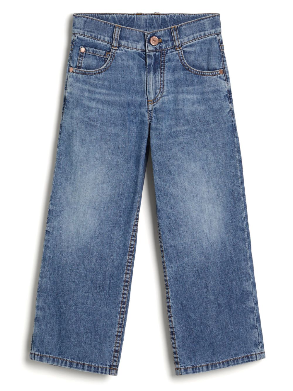 Brunello Cucinelli Kids Monili-detail lightweight denim jeans - Blue von Brunello Cucinelli Kids