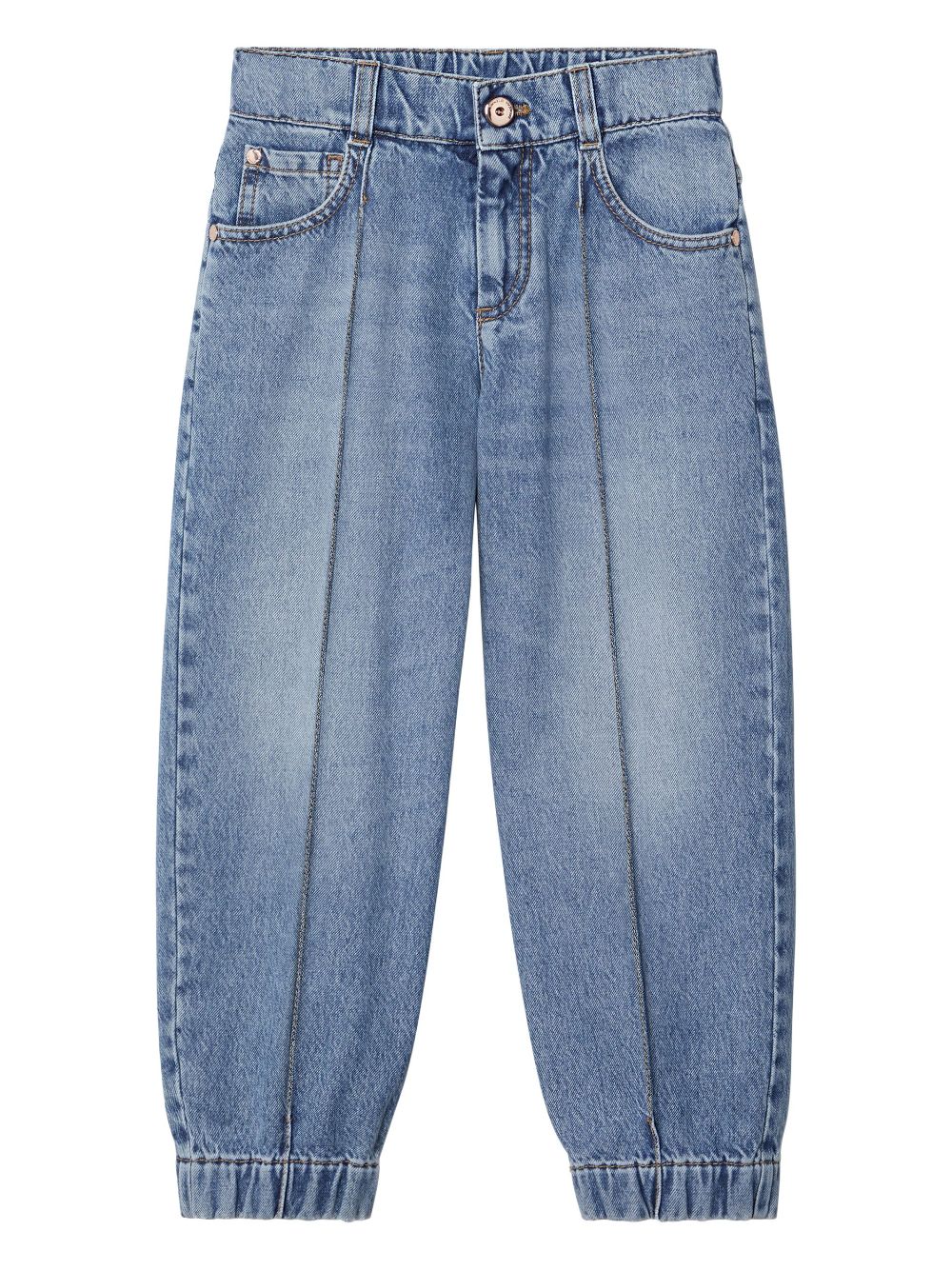 Brunello Cucinelli Kids Monili-embellished baggy jeans - Blue von Brunello Cucinelli Kids