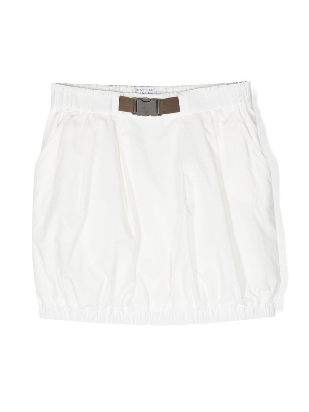Brunello Cucinelli Kids belted cotton skirt - White von Brunello Cucinelli Kids