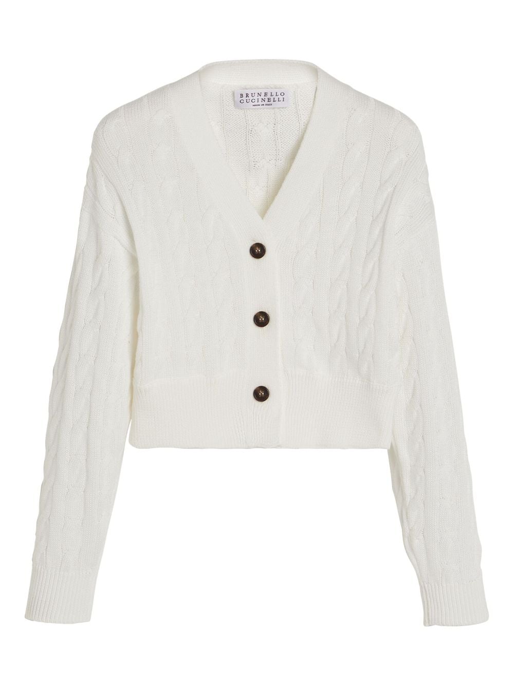 Brunello Cucinelli Kids cable-knit cotton cardigan - White von Brunello Cucinelli Kids