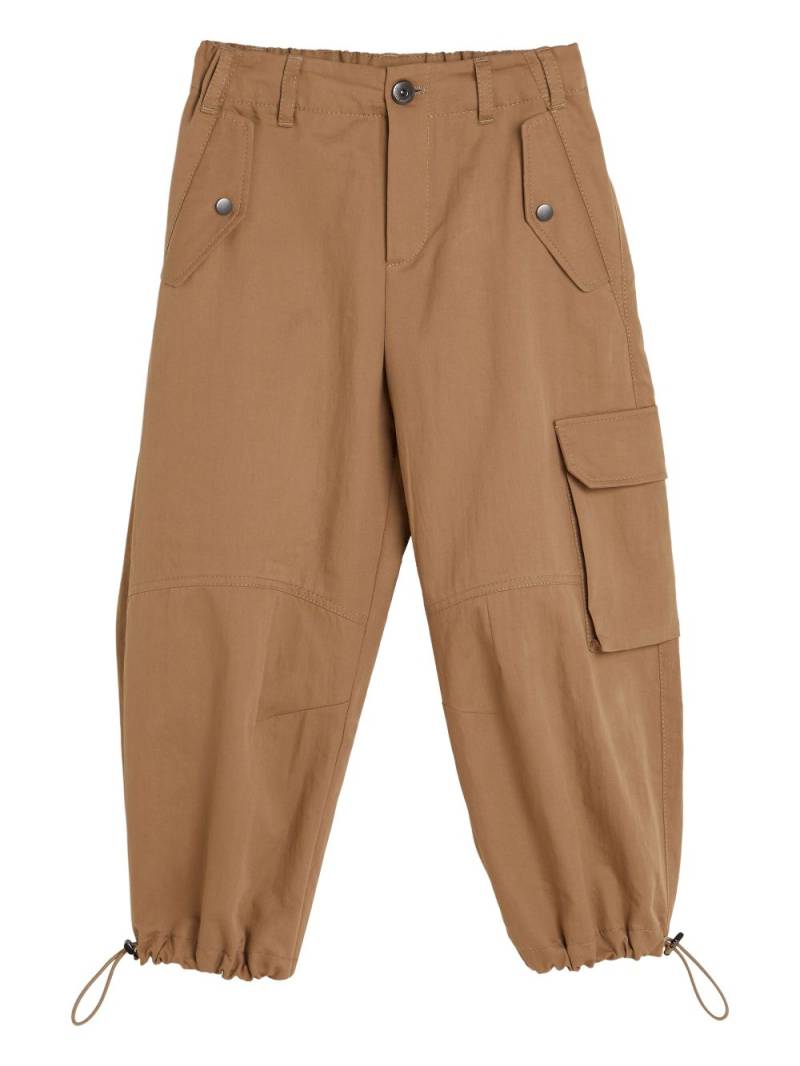 Brunello Cucinelli Kids cargo-pocket wide-leg trousers - Brown von Brunello Cucinelli Kids