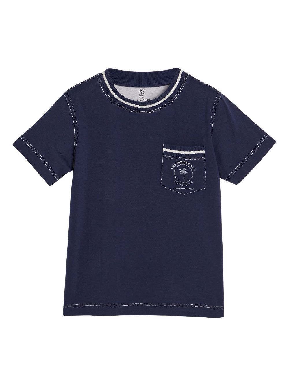 Brunello Cucinelli Kids chest-pocket cotton T-shirt - Blue von Brunello Cucinelli Kids