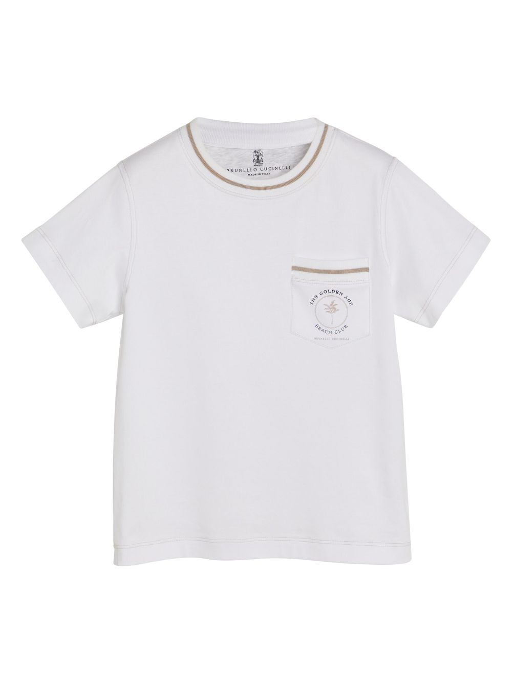 Brunello Cucinelli Kids chest-pocket cotton T-shirt - White von Brunello Cucinelli Kids