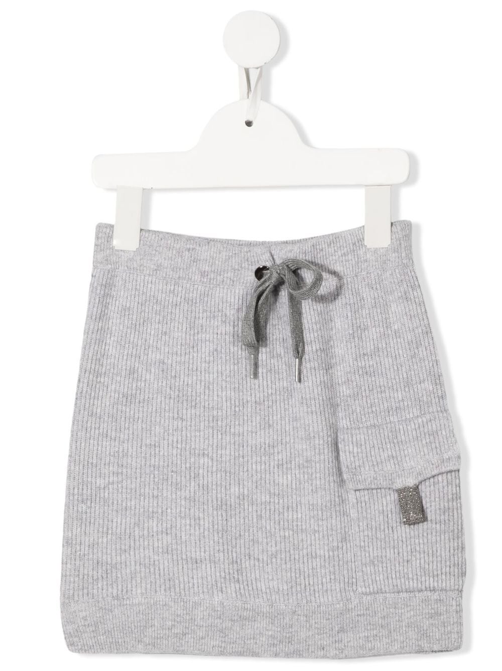 Brunello Cucinelli Kids drawstring knitted skirt - Grey von Brunello Cucinelli Kids