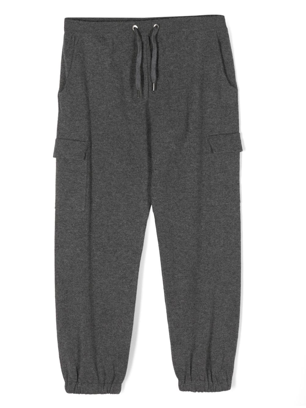 Brunello Cucinelli Kids drawstring-waist cashmere track pants - Grey von Brunello Cucinelli Kids