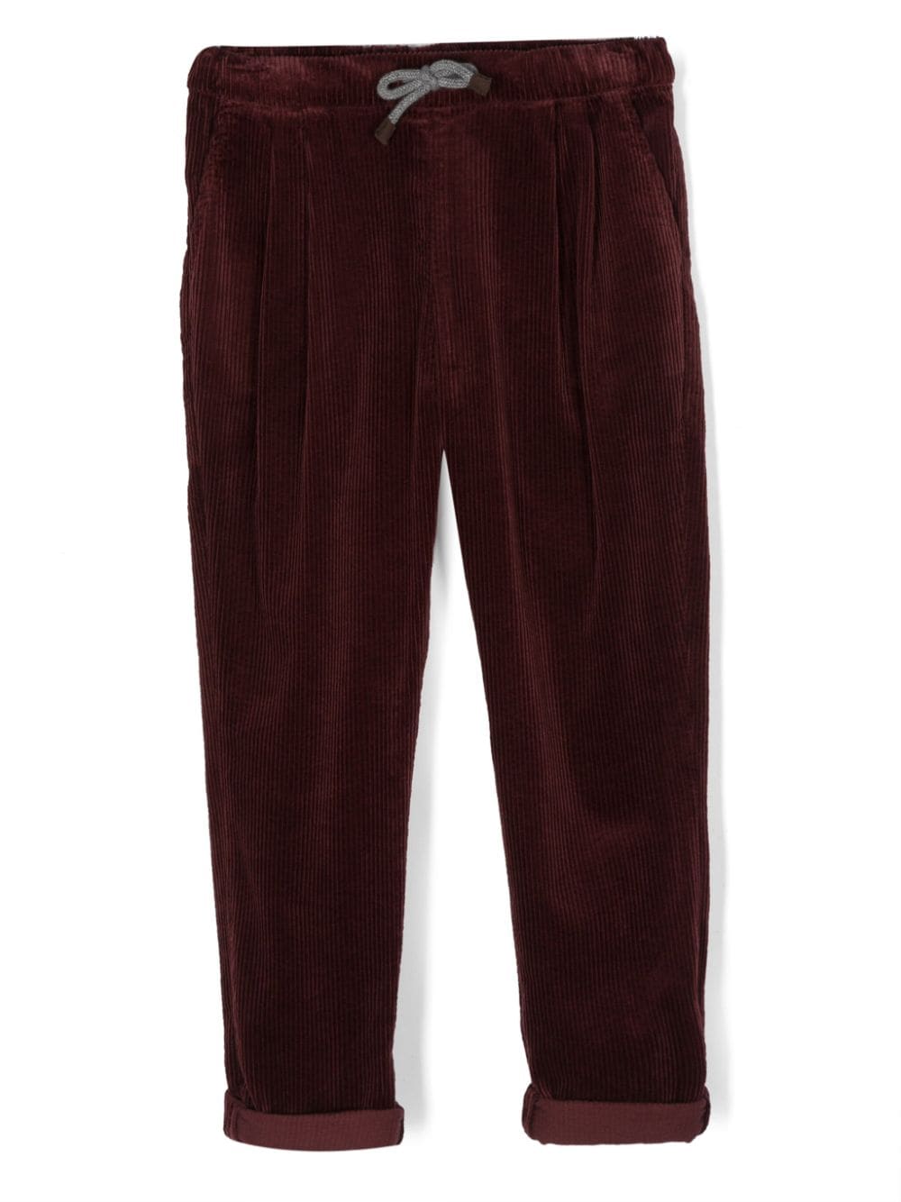 Brunello Cucinelli Kids drawstring-waist corduroy trousers - Red von Brunello Cucinelli Kids