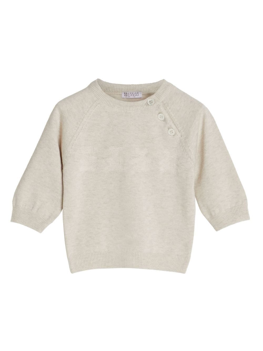 Brunello Cucinelli Kids fine-knit cotton sweatshirt - Neutrals von Brunello Cucinelli Kids