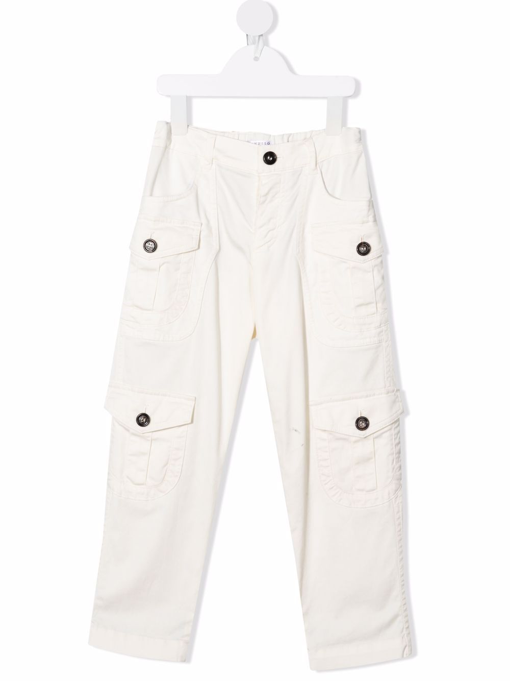 Brunello Cucinelli Kids flap-pockets cotton trousers - Neutrals von Brunello Cucinelli Kids