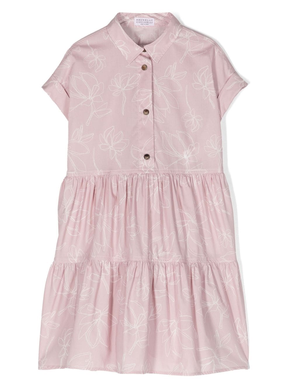 Brunello Cucinelli Kids floral-print cotton dress - Pink von Brunello Cucinelli Kids