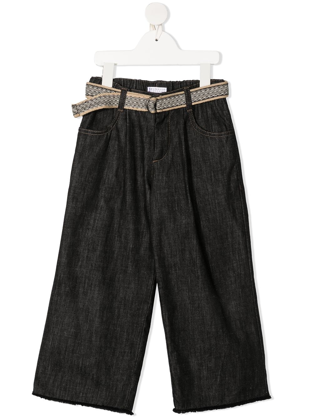 Brunello Cucinelli Kids high-rise belted straight-leg trousers - Blue von Brunello Cucinelli Kids