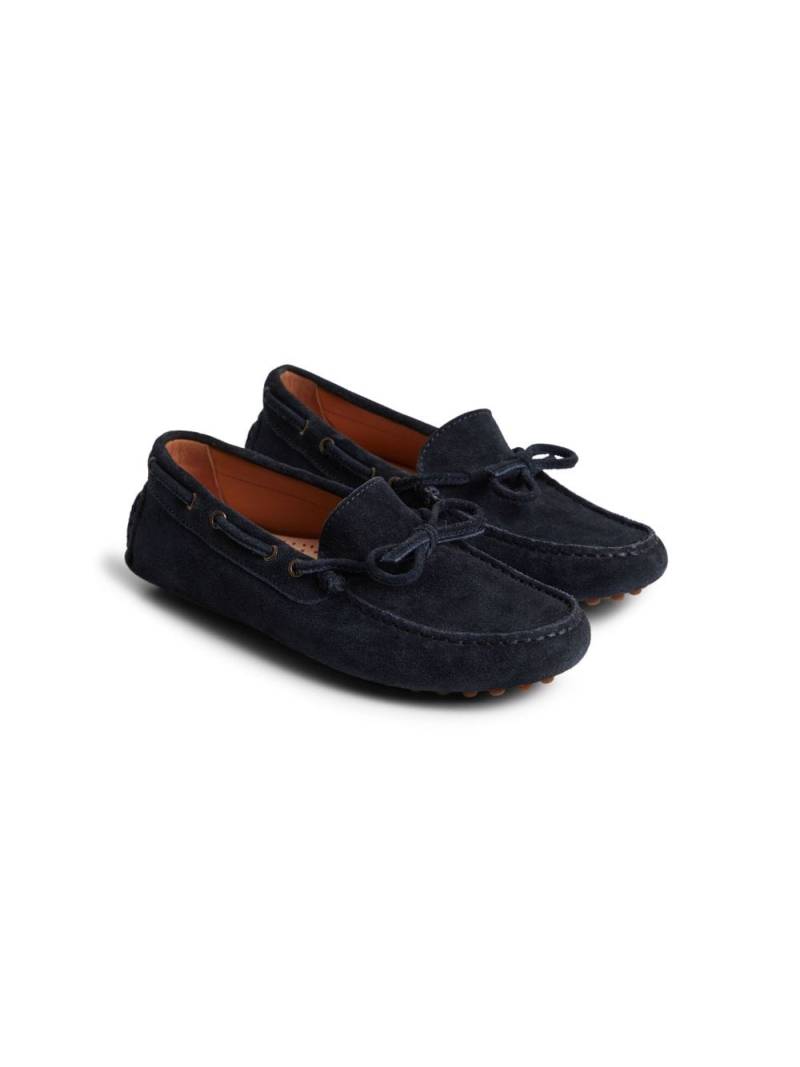 Brunello Cucinelli Kids leather bow loafers - Blue von Brunello Cucinelli Kids