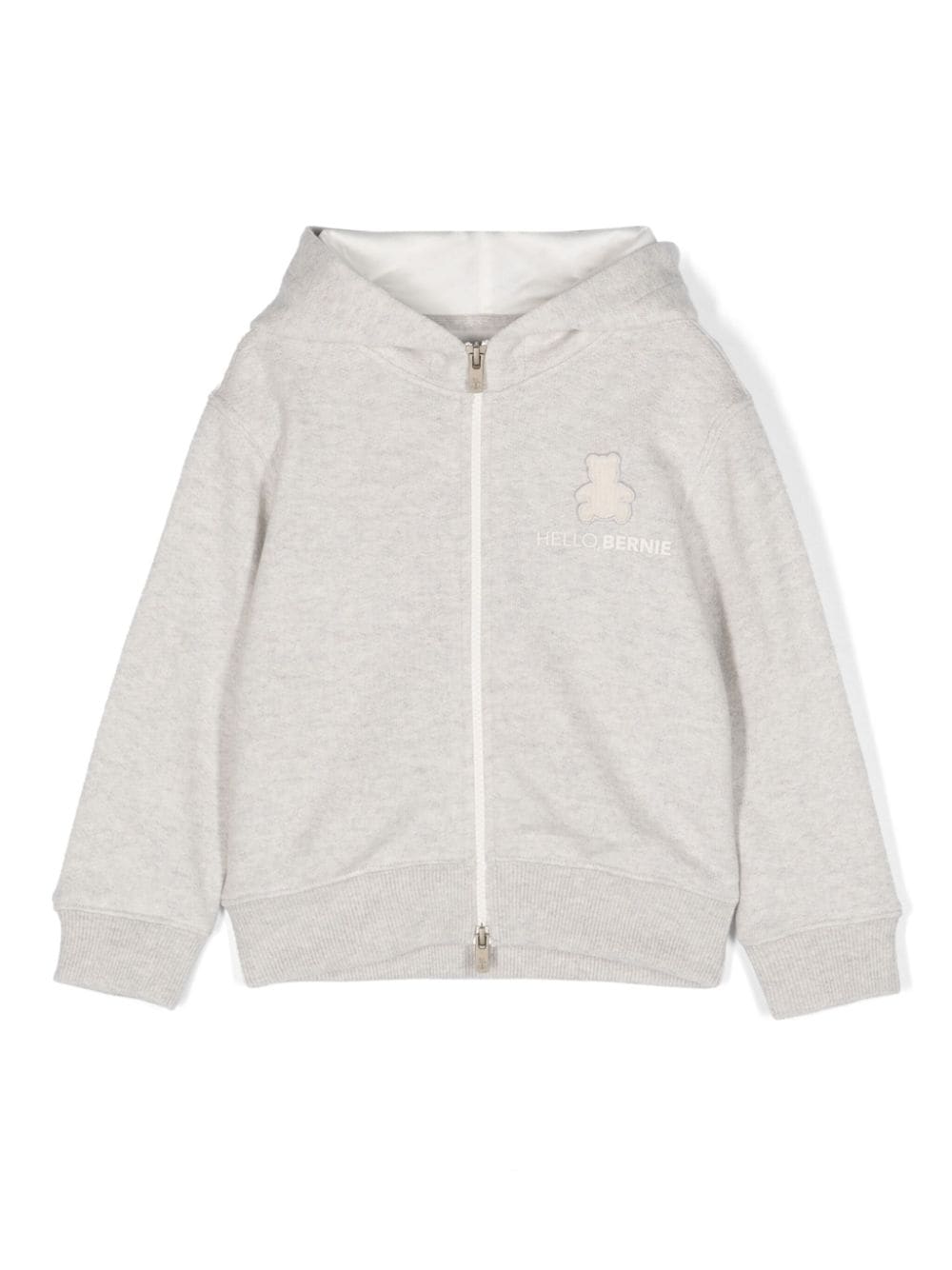 Brunello Cucinelli Kids logo-embroidered cashmere hoodie - Grey von Brunello Cucinelli Kids