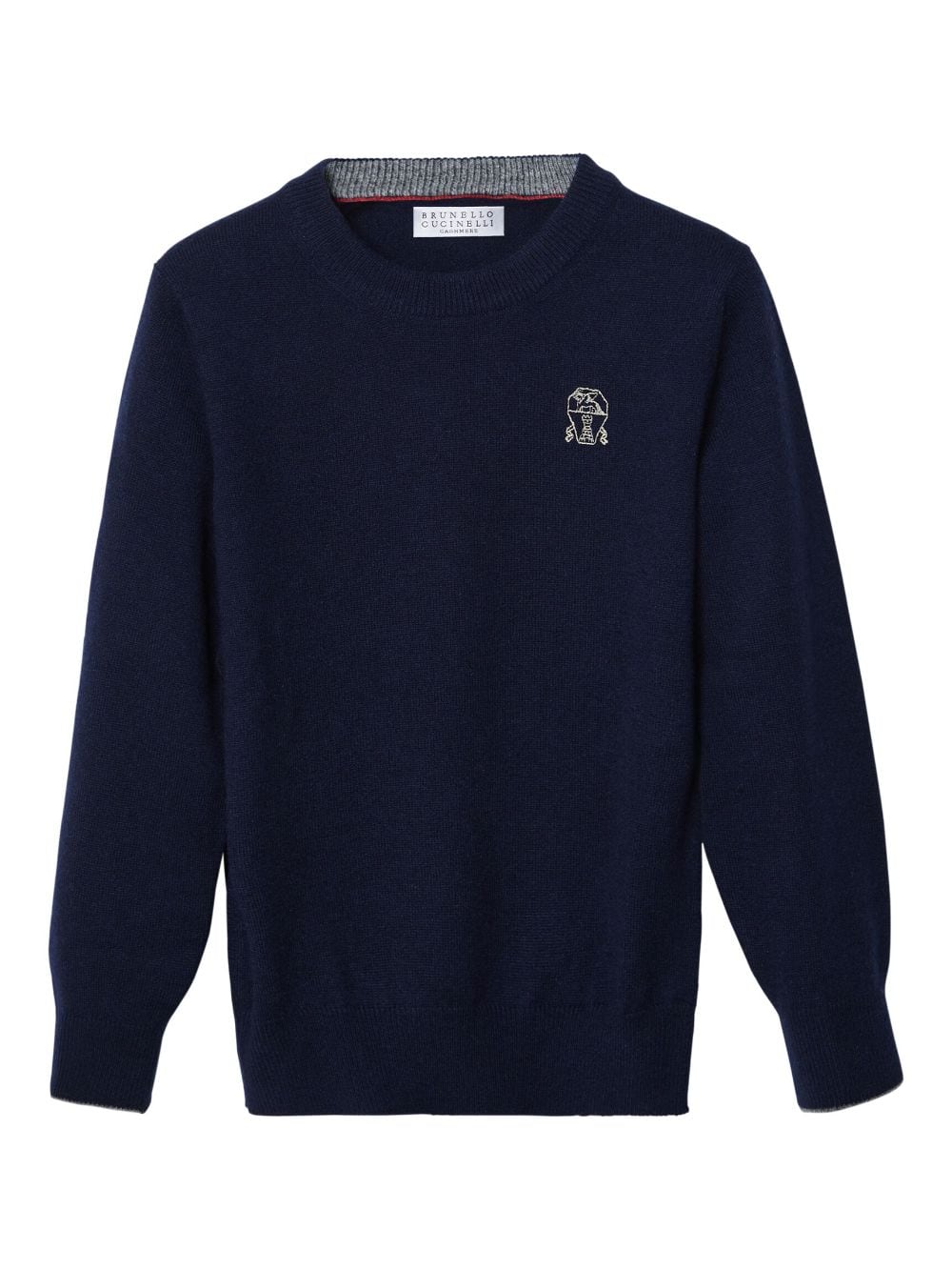 Brunello Cucinelli Kids logo-embroidered cashmere sweatshirt - Blue von Brunello Cucinelli Kids