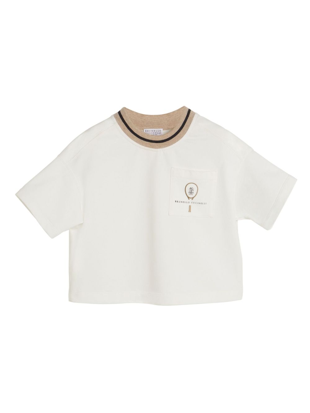Brunello Cucinelli Kids logo-embroidered cotton T-shirt - White von Brunello Cucinelli Kids