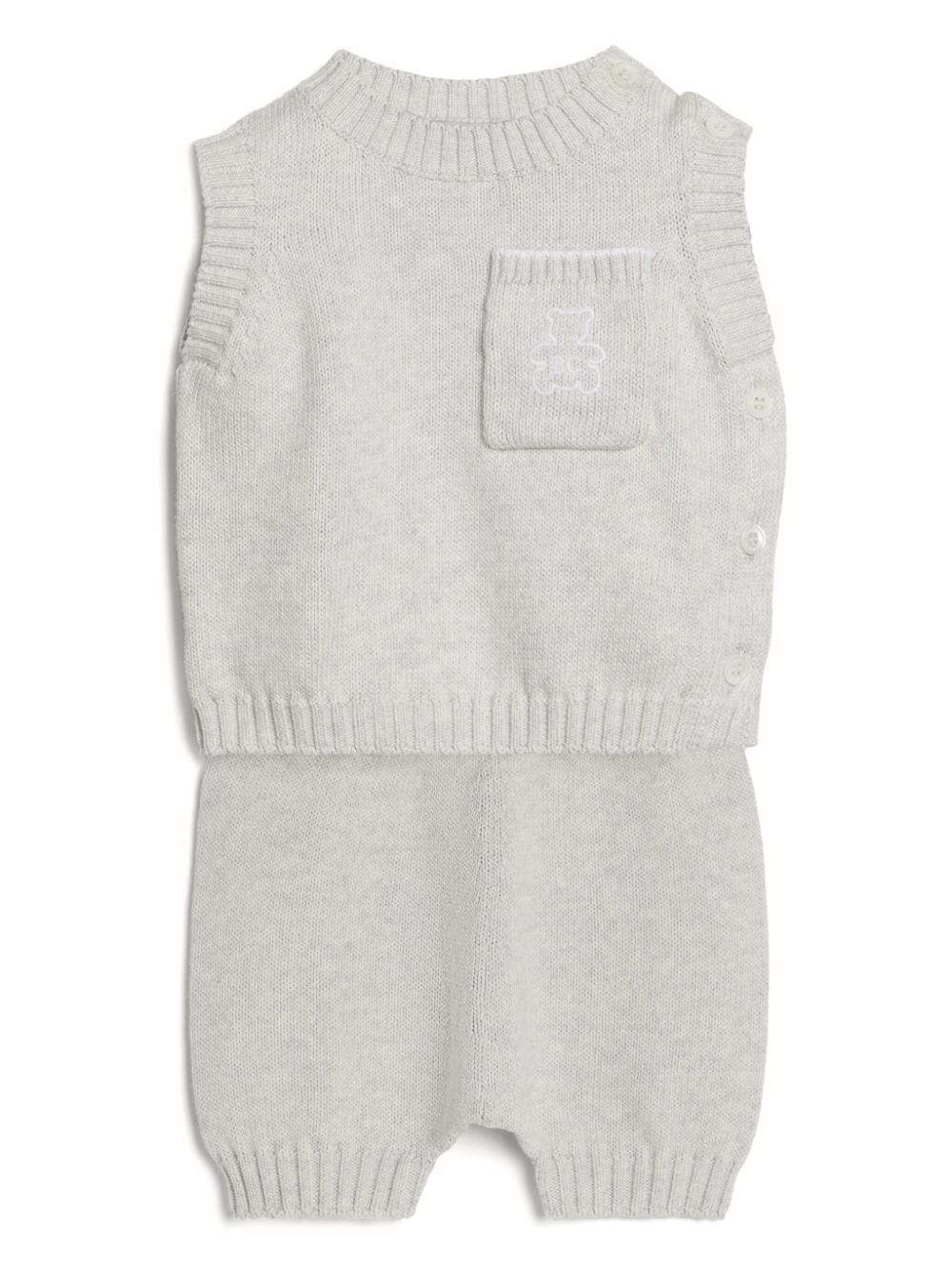 Brunello Cucinelli Kids logo-embroidered knitted vest - Grey von Brunello Cucinelli Kids