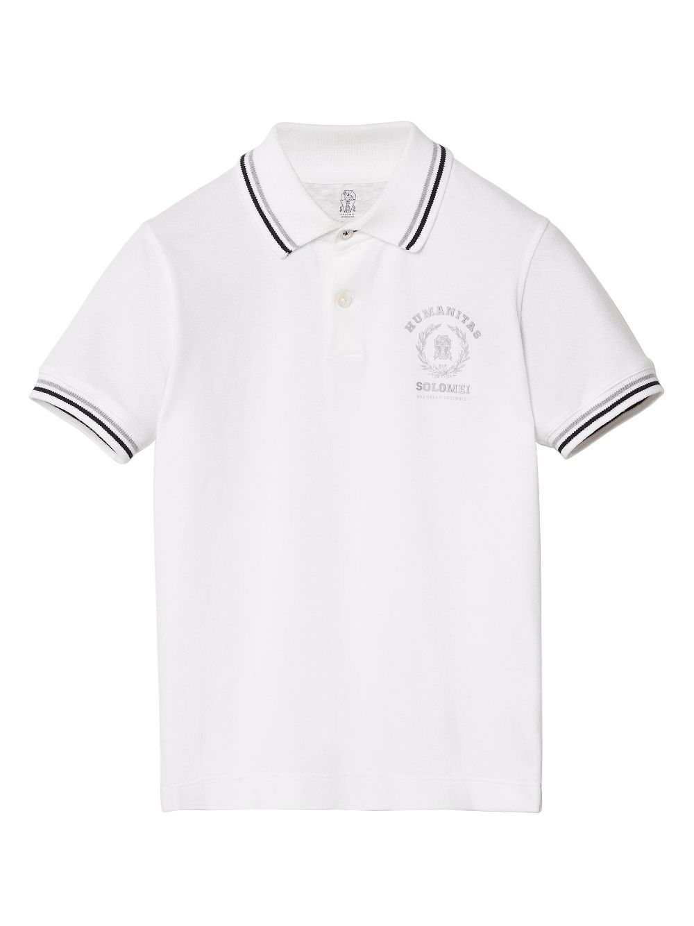 Brunello Cucinelli Kids logo-print cotton polo shirt - White von Brunello Cucinelli Kids