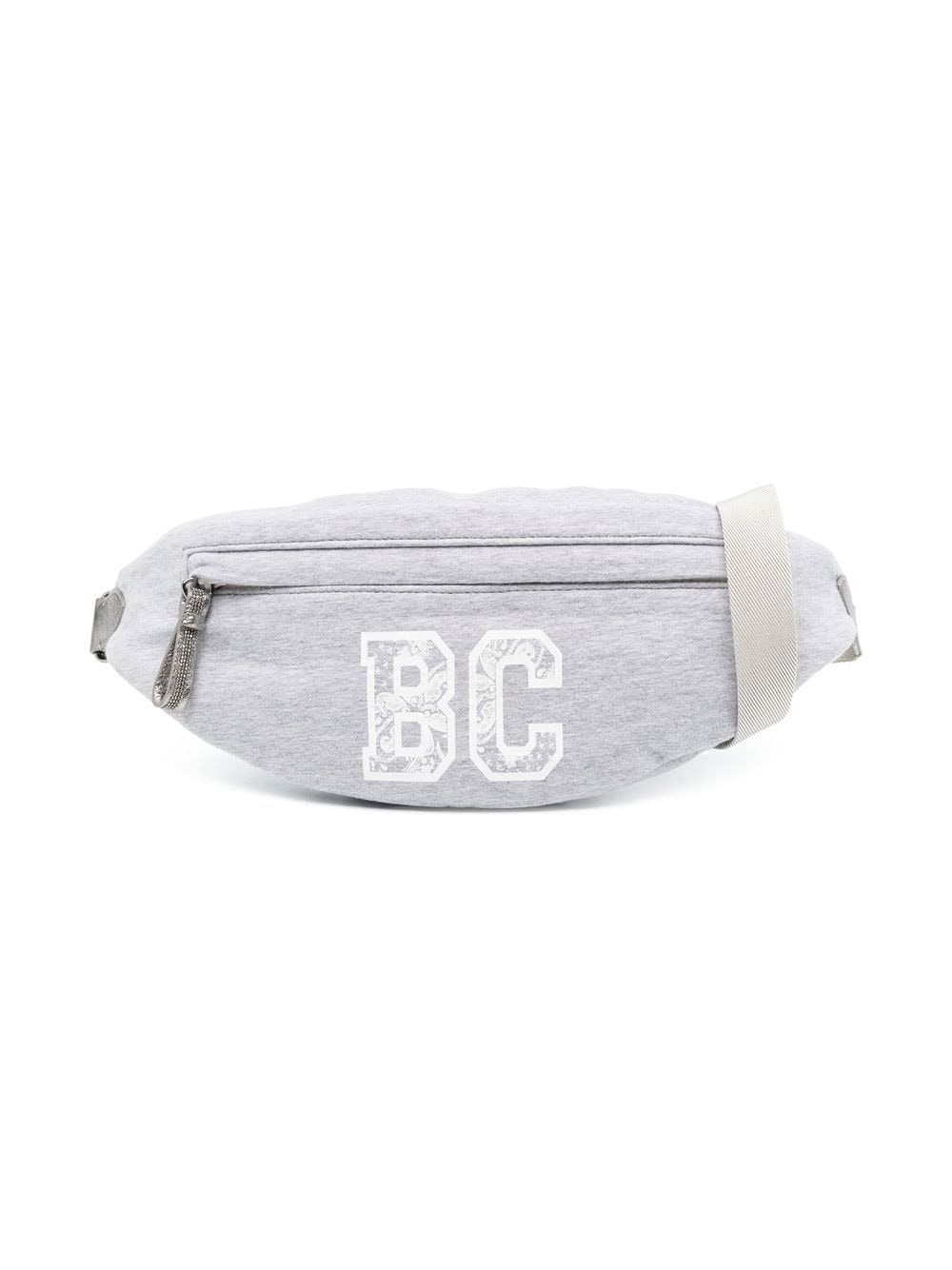 Brunello Cucinelli Kids logo-print detail waist bag - Grey von Brunello Cucinelli Kids