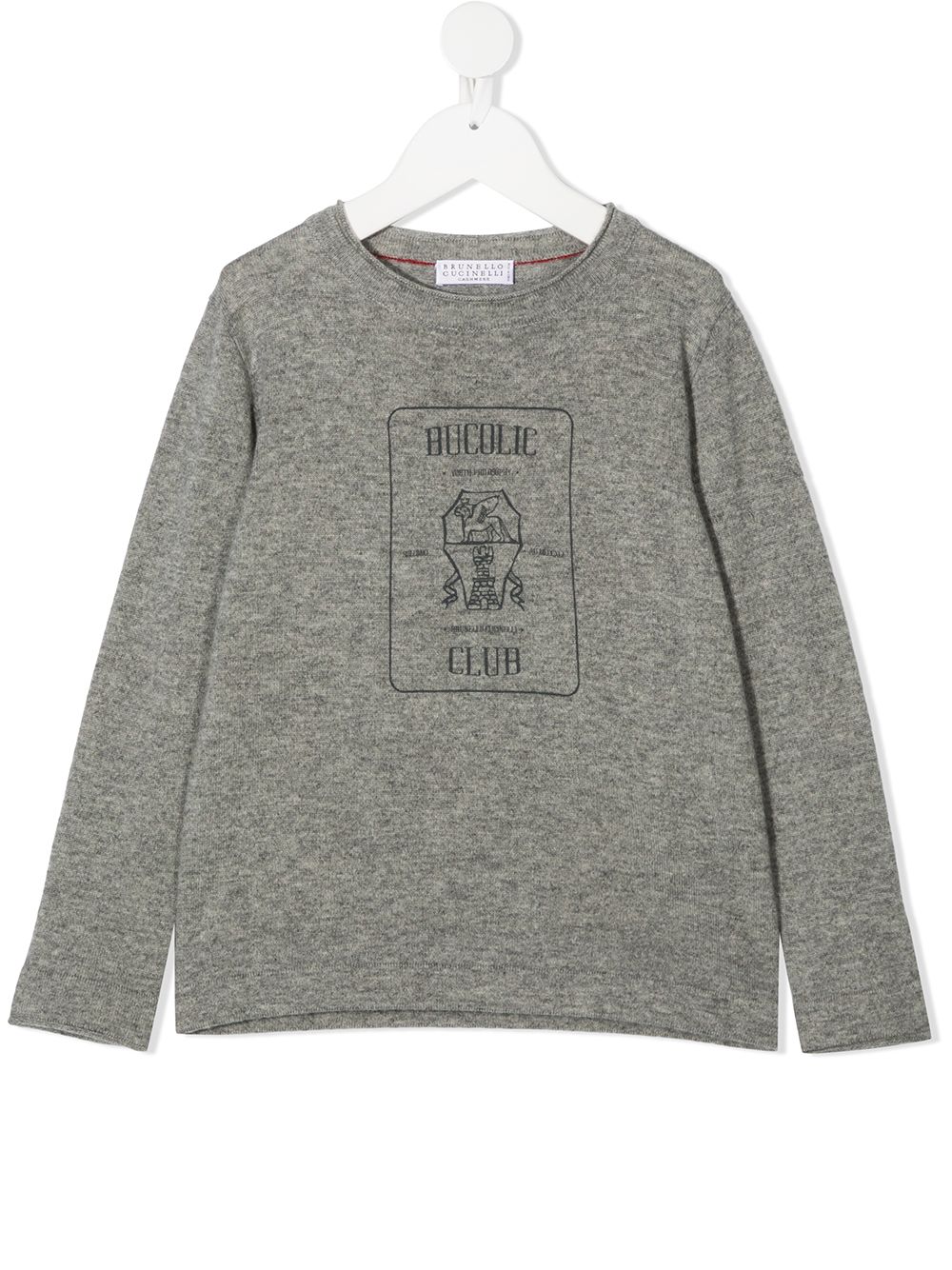 Brunello Cucinelli Kids long sleeve printed T-shirt - Grey von Brunello Cucinelli Kids