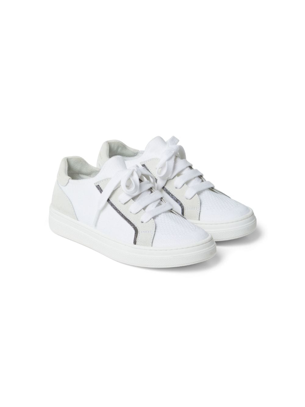 Brunello Cucinelli Kids low lace-up sneakers - White von Brunello Cucinelli Kids