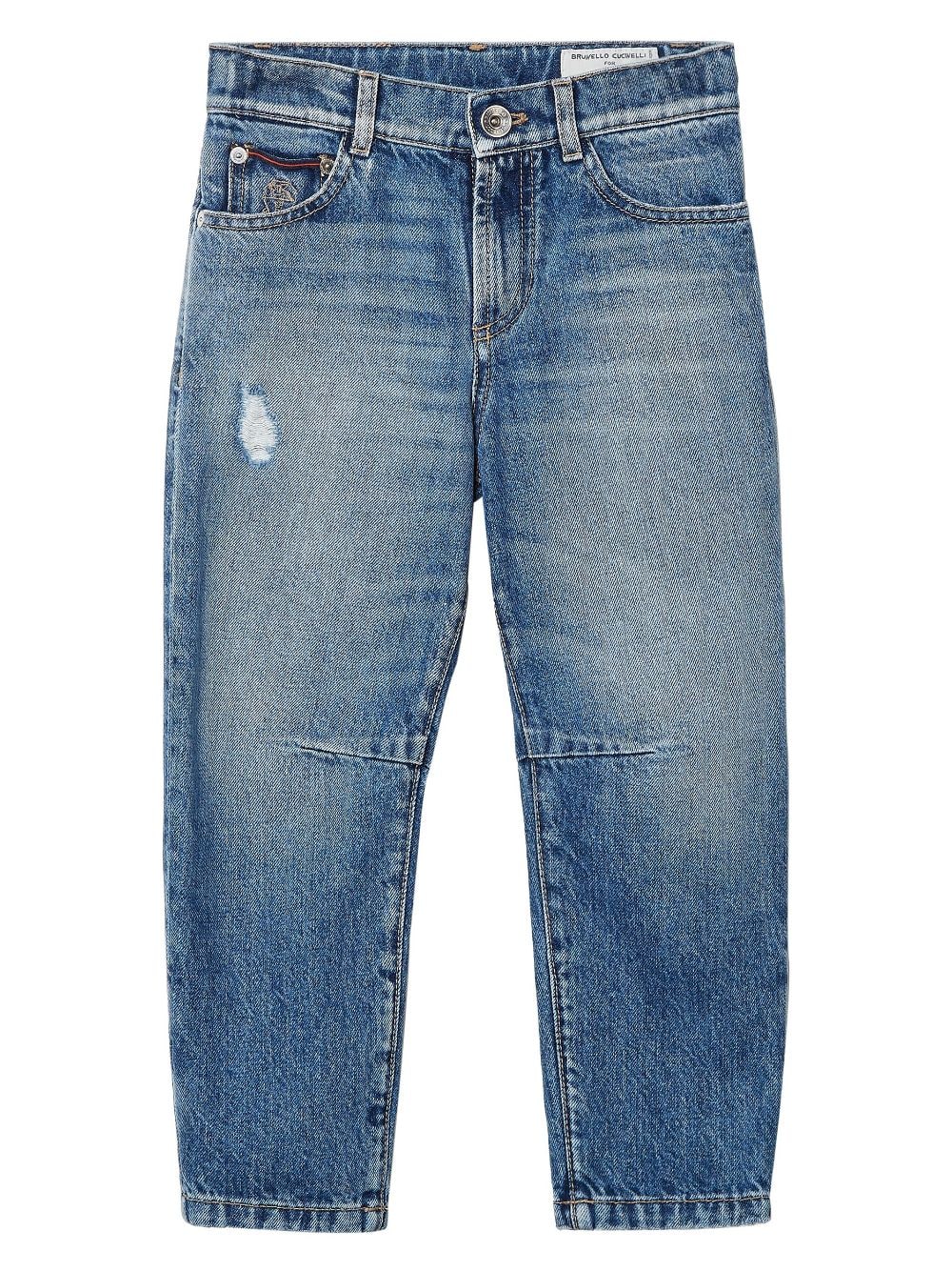 Brunello Cucinelli Kids mid-rise tapered jeans - Blue von Brunello Cucinelli Kids