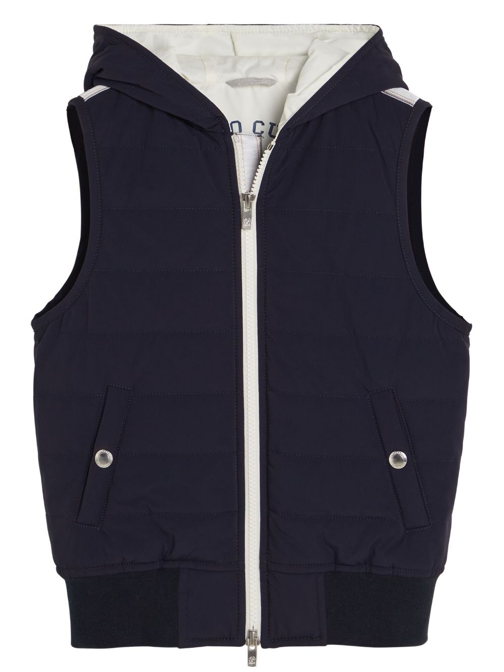 Brunello Cucinelli Kids padded hooded gilet - Blue von Brunello Cucinelli Kids