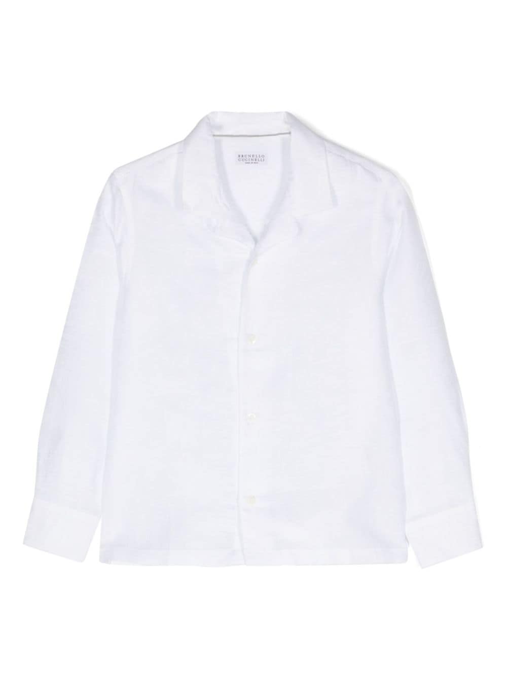 Brunello Cucinelli Kids patterned-jacquard shirt - White von Brunello Cucinelli Kids
