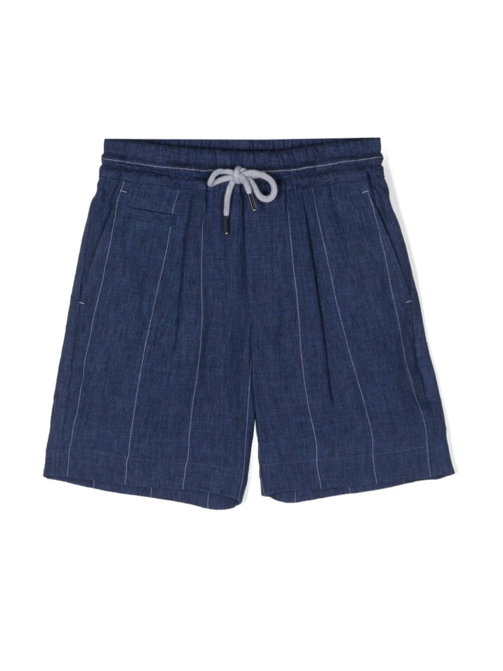 Brunello Cucinelli Kids pinstripe linen shorts - Blue von Brunello Cucinelli Kids