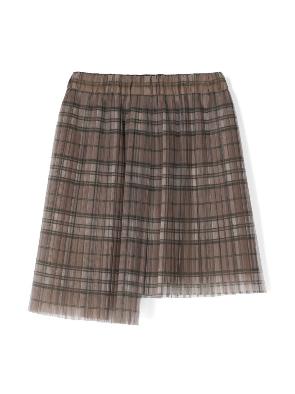 Brunello Cucinelli Kids plaid-check tulle miniskirt - Neutrals von Brunello Cucinelli Kids