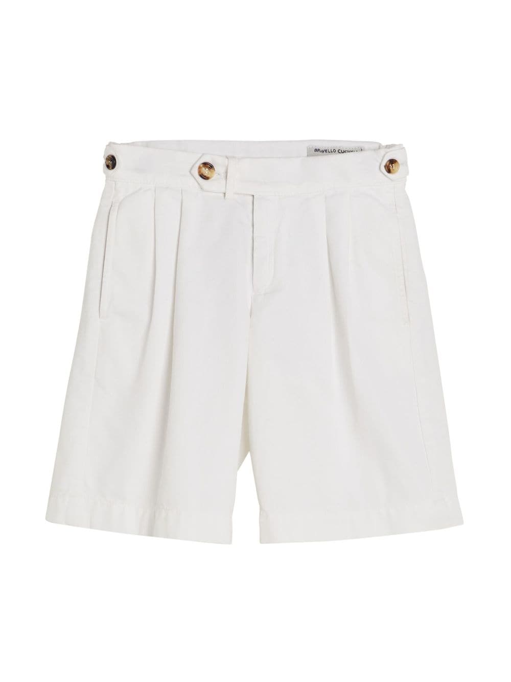 Brunello Cucinelli Kids pleated Bermuda shorts - White von Brunello Cucinelli Kids