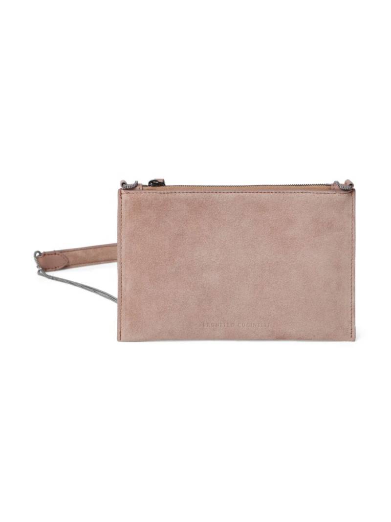 Brunello Cucinelli Kids rectangle-shape leather bag - Pink von Brunello Cucinelli Kids