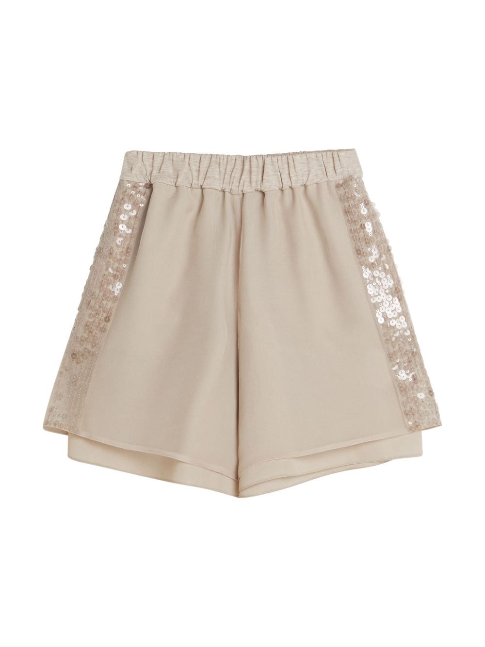 Brunello Cucinelli Kids sequin-embellished silk shorts - Neutrals von Brunello Cucinelli Kids