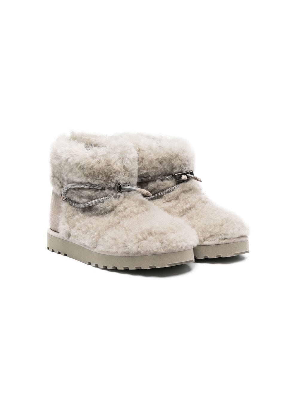 Brunello Cucinelli Kids shearling-trim snow boots - Grey von Brunello Cucinelli Kids