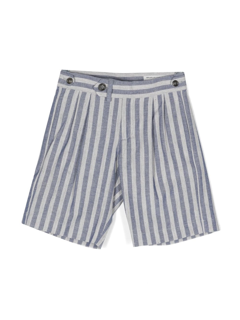 Brunello Cucinelli Kids striped cotton shorts - Blue von Brunello Cucinelli Kids