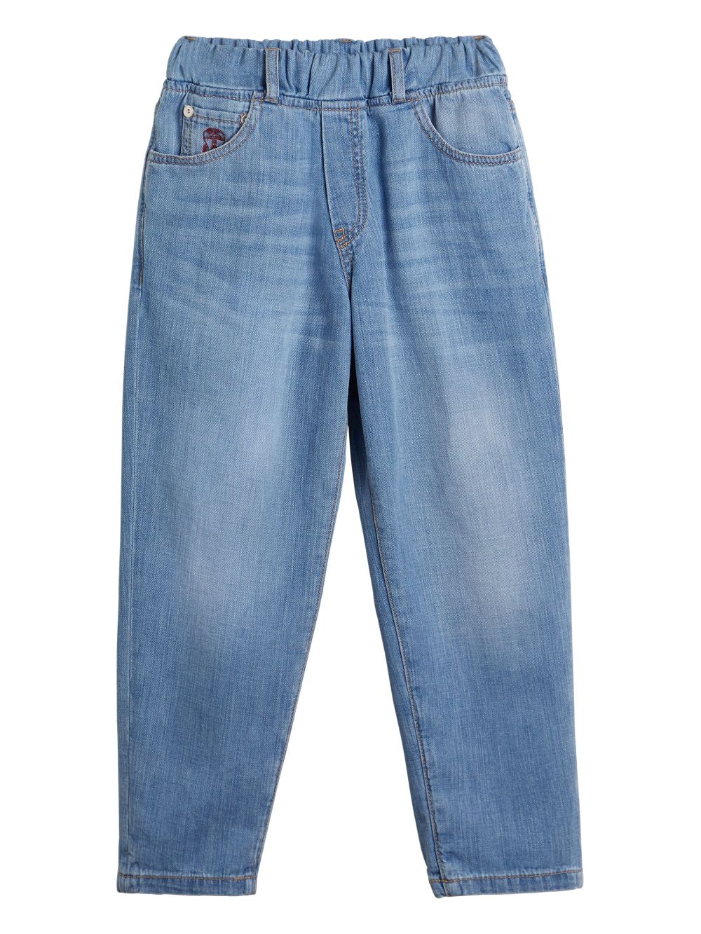 Brunello Cucinelli Kids tapered cotton jeans - Blue von Brunello Cucinelli Kids