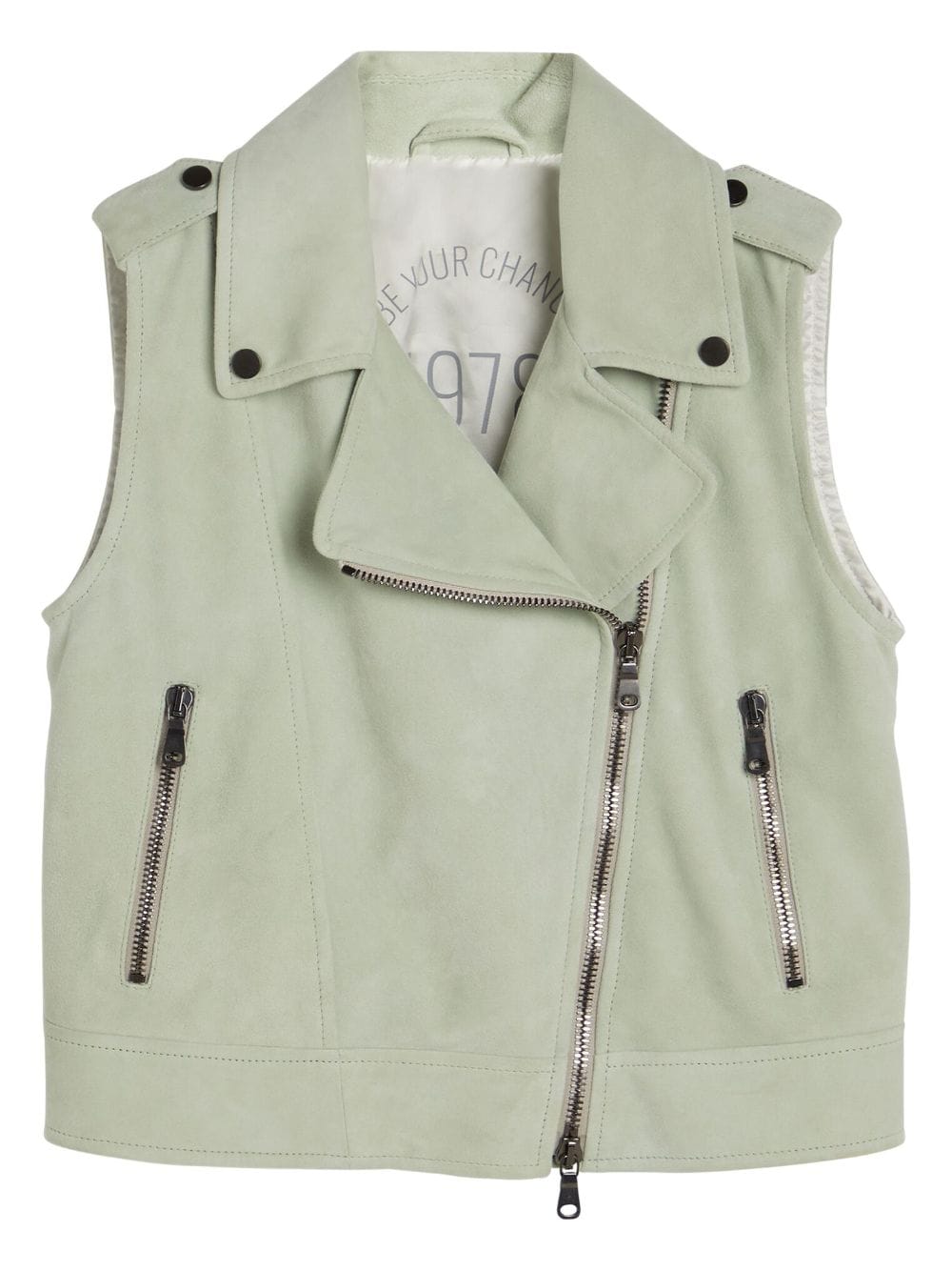 Brunello Cucinelli Kids zip-up suede gilet - Green von Brunello Cucinelli Kids