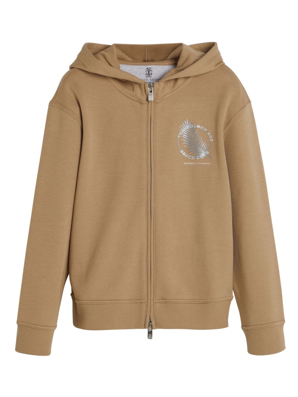 Brunello Cucinelli Kids zipped cotton hoodie - Neutrals von Brunello Cucinelli Kids