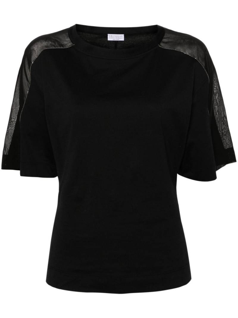 Brunello Cucinelli Monili-chain cotton T-shirt - Black von Brunello Cucinelli