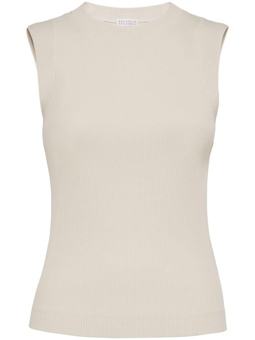 Brunello Cucinelli Monili-chain cotton tank top - Neutrals von Brunello Cucinelli