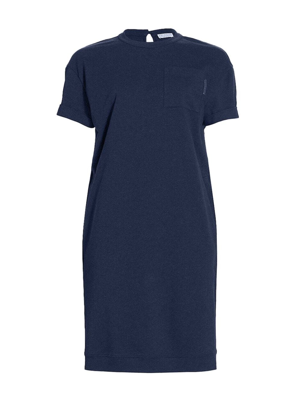 Brunello Cucinelli Monili chain-embellished T-shirt dress - Blue von Brunello Cucinelli