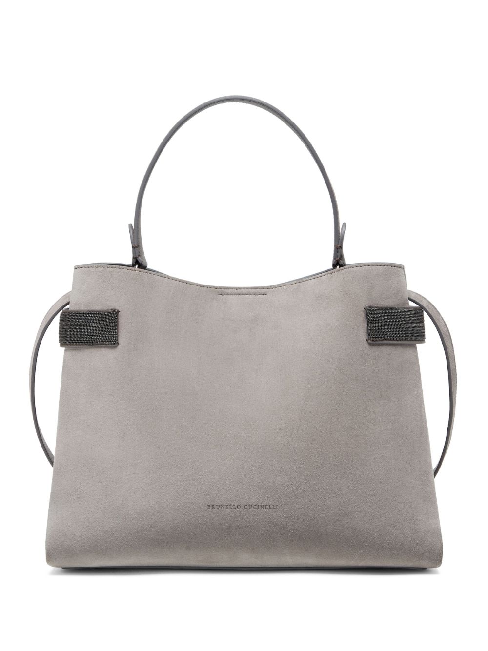 Brunello Cucinelli Monili-detail leather tote bag - Grey von Brunello Cucinelli