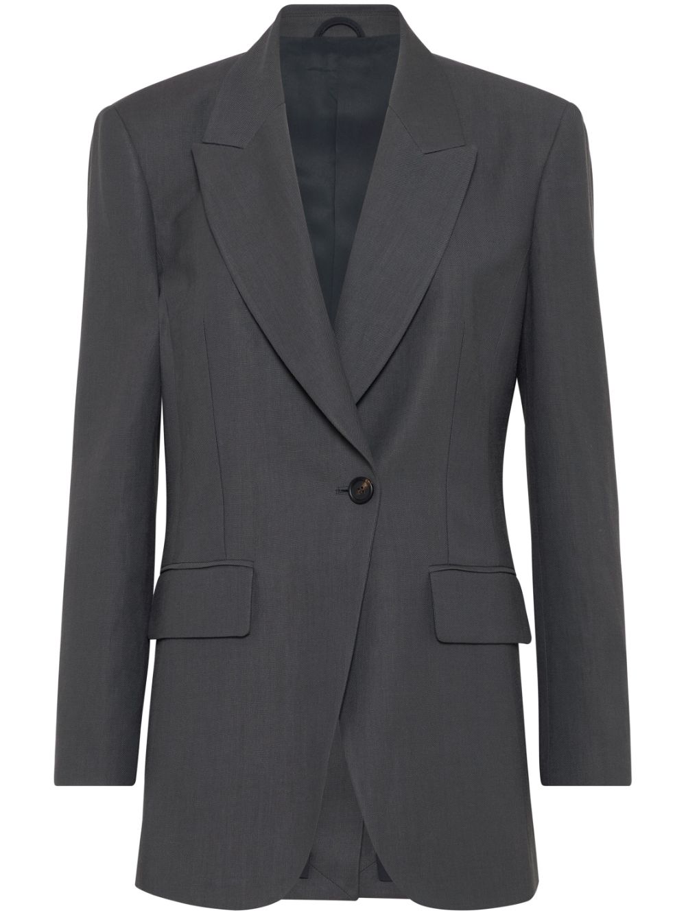 Brunello Cucinelli Monili-detail wool-blend tailored jacket - Black von Brunello Cucinelli
