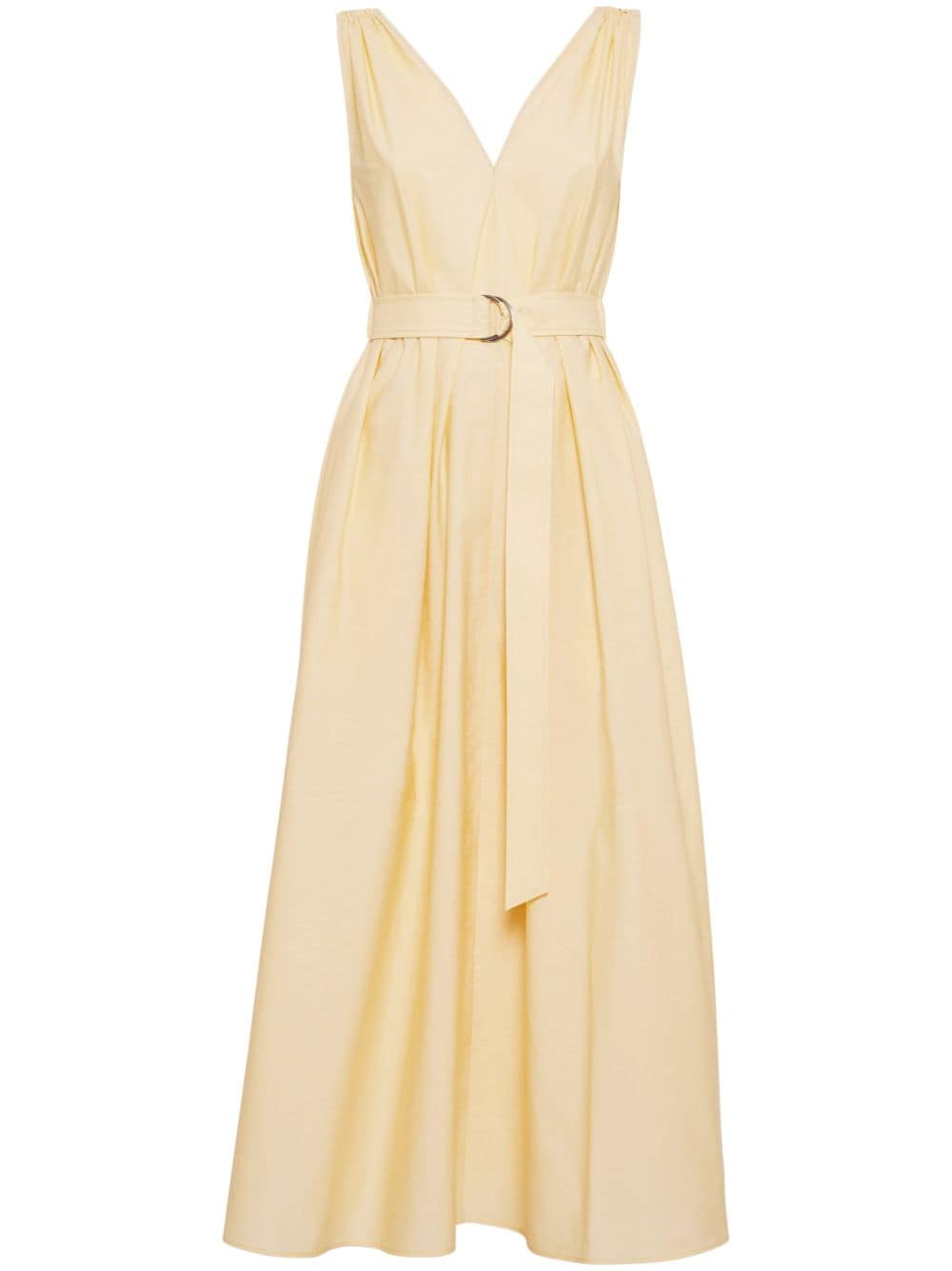 Brunello Cucinelli Monili-strap belted-waist maxi dress - Yellow von Brunello Cucinelli