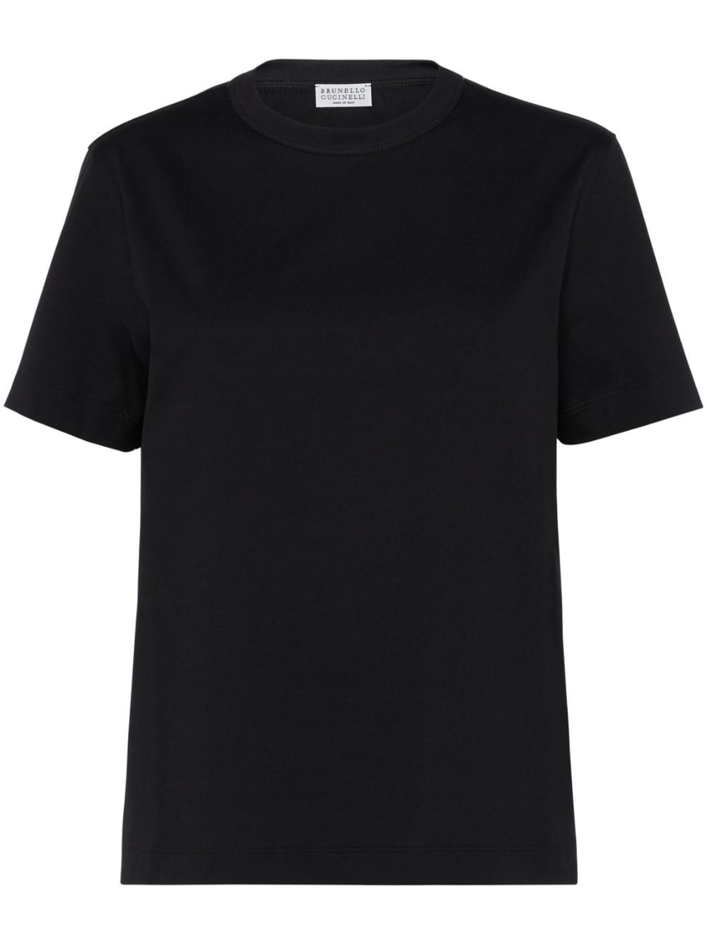 Brunello Cucinelli Monili-trim cotton T-shirt - Black von Brunello Cucinelli
