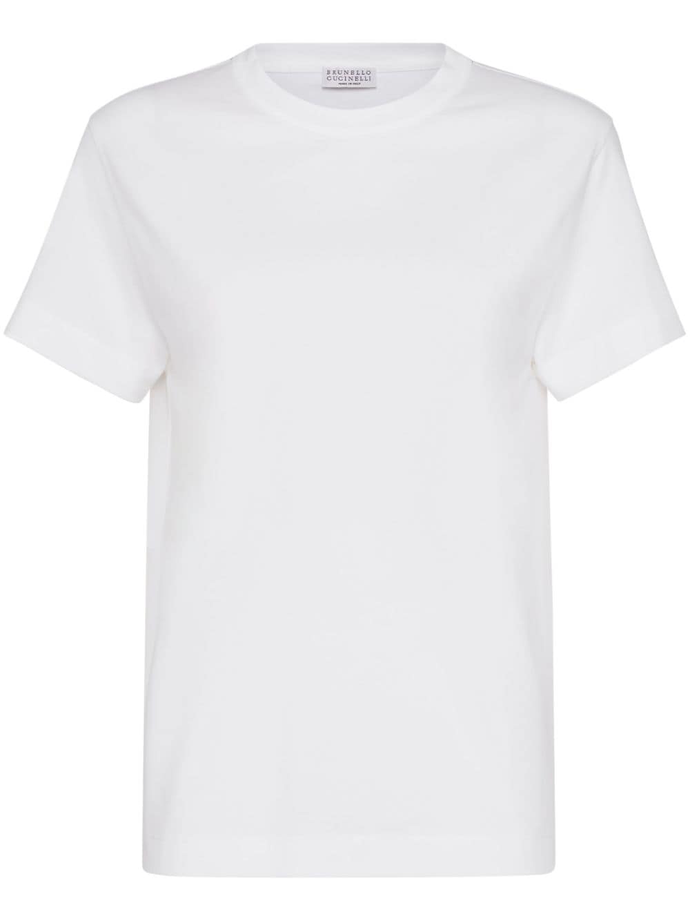 Brunello Cucinelli Monili-trim cotton T-shirt - White von Brunello Cucinelli