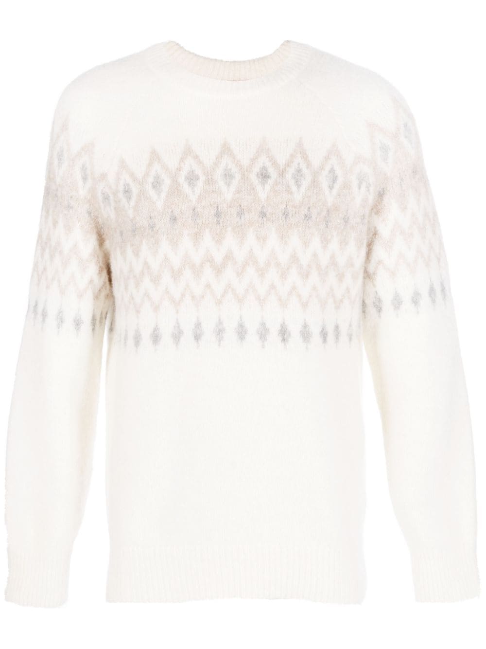 Brunello Cucinelli Fair Isle knitted jumper - Neutrals von Brunello Cucinelli